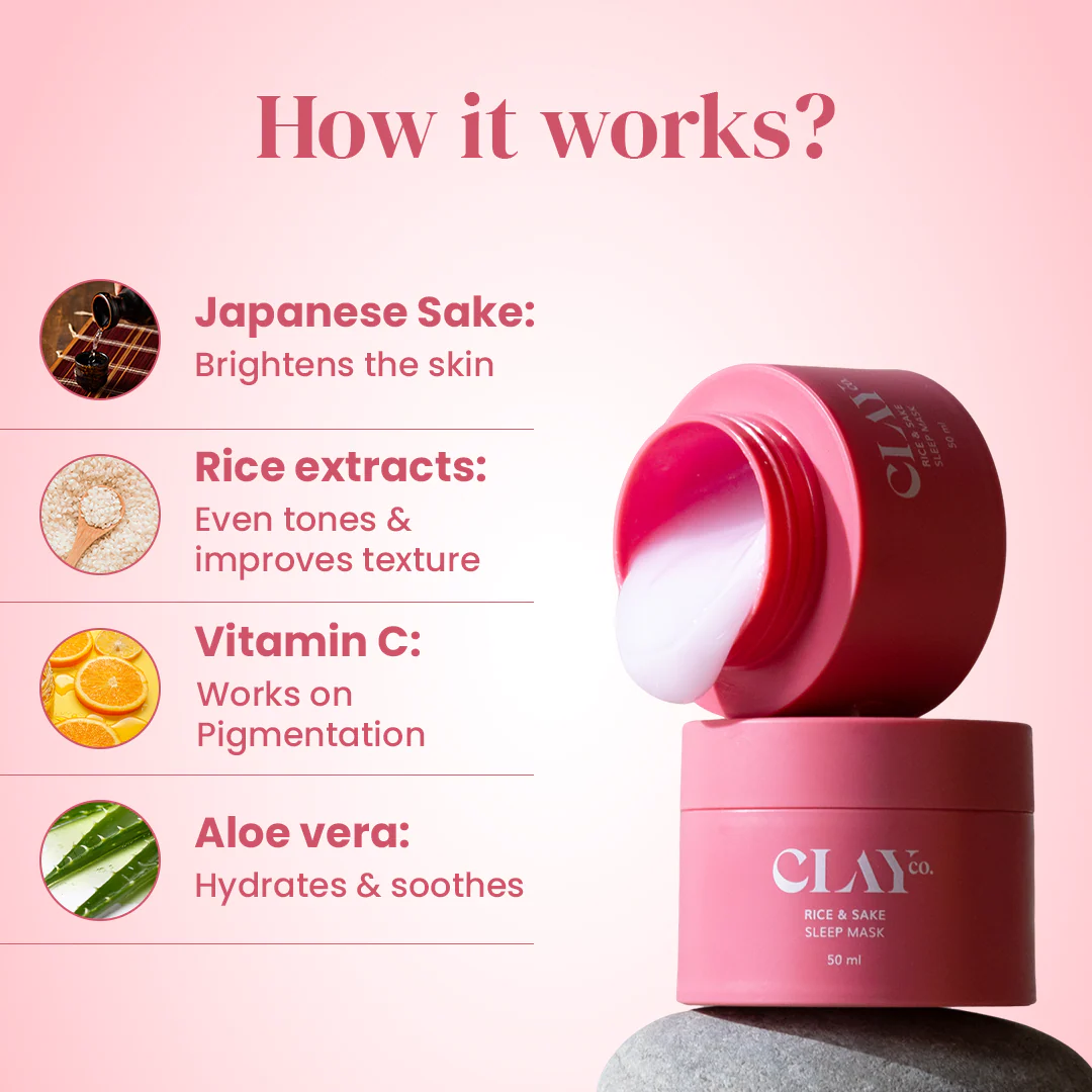 Brightening Rice & Sake Sleep Mask with Vitamin C - Set of 2 x 50ml - Image 3