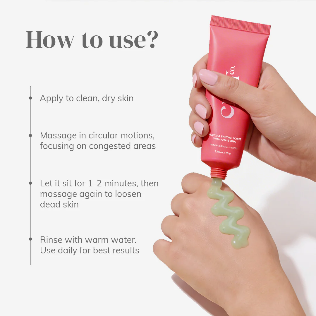 Matcha Enzyme Scrub with AHA & BHA | 70g - Image 3